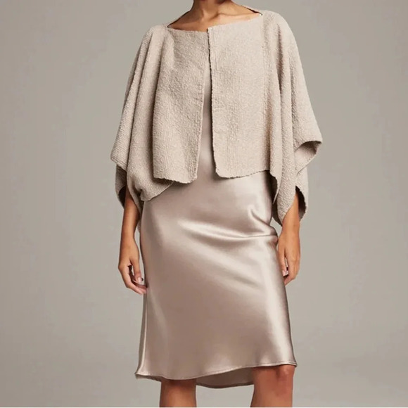 NWT VOZ TEXTURED COTTON TAUPE BOLERO - Picture 1 of 7